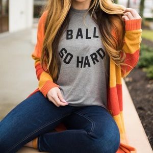 Orange Striped Cardigan Small